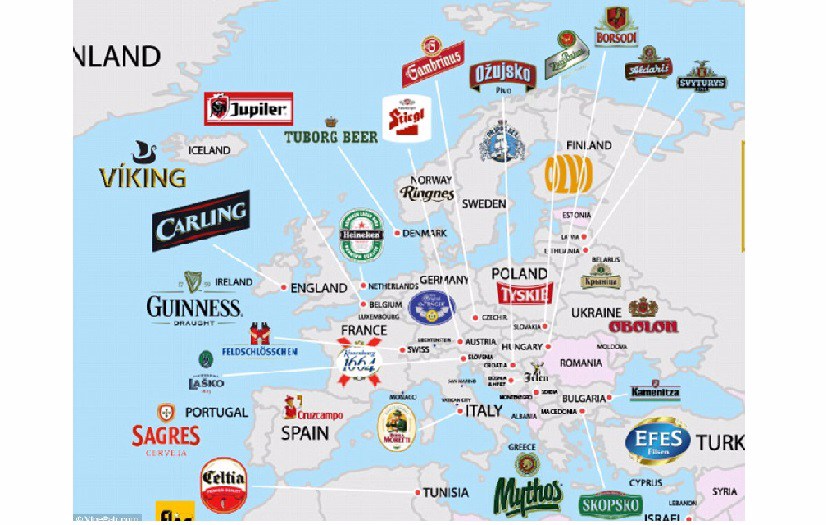 Europa birre più popolari mappa - Enjoy Food & Wine