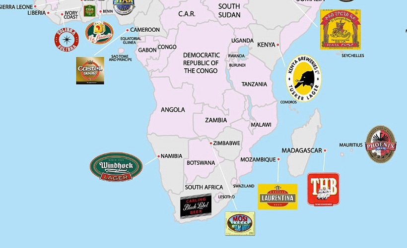 Sudafrica birre più popolari, mappa - Enjoy Food & Wine