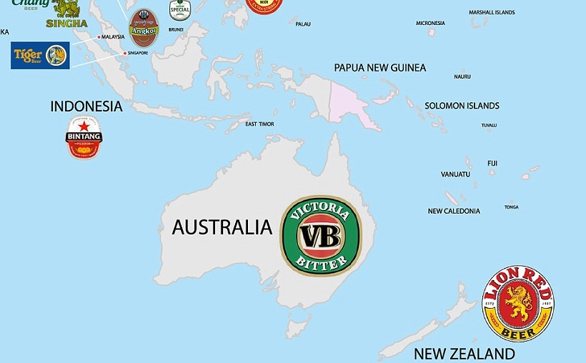Australia birre più popolari mappa - Enjoy Food & Wine